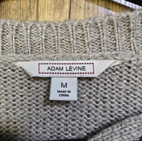 Adam Levine tan Cozy Knit Sweater with Lace-Up Detail women's size medium - Picture 4 of 8
